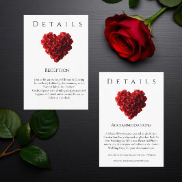 Wedding Details-Heart Shaped Red Roses Begleitkarte
