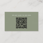 Wedding Details + QR Code | Sage Green Minimalist  Begleitkarte (Rückseite)