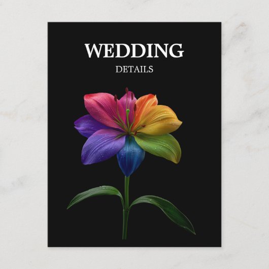 🌈 Wedding Details Technicolor Love Begleitkarte (Vorderseite)