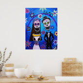 Wedding Dia de los Muertos Couple Poster (Küche)