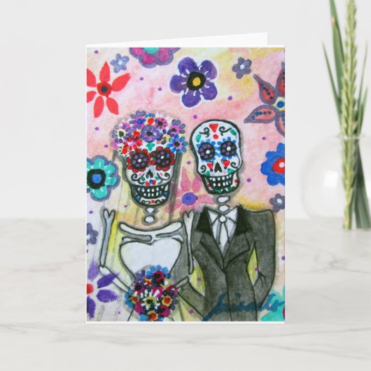Wedding Dia de Los Muertos durch Prisarts Karte (Vorderseite)