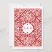 Wedding Diamonds Spielkarte Königin einladen Einladung (Rückseite)