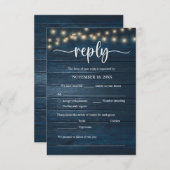 Wedding Dinner RSVP, meal options, song request Begleitkarte (Vorne/Hinten)