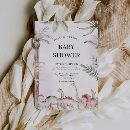 Wedding Dinosaur Babydusche Einladung