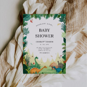 Wedding Dinosaur Babydusche Einladung