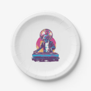 Wedding DJ Skull � Funny Formal Party Skeleton Pappteller