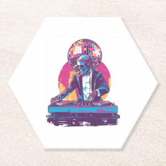 Wedding DJ Skull � Funny Formal Party Skeleton Untersetzer (Vorderseite)