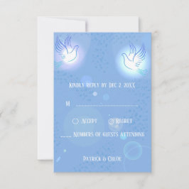 Wedding Dobe Blue Light RSVP Karte
