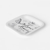 Wedding Doodle Save the Dates Wedding Anniversary  Pappteller (Gewinkelt)
