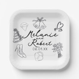 Wedding Doodle Save the Dates Wedding Anniversary Pappteller