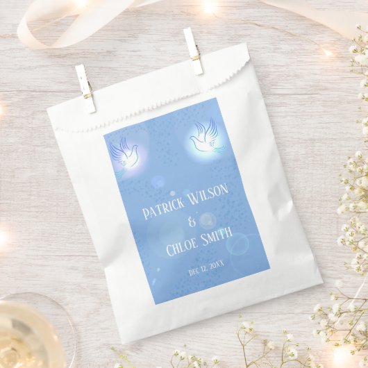 Wedding Dove Blue Lighting Geschenktütchen (Ausgeschnitten)