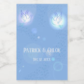 Wedding Dove Blue Lighting Weinetikett (Einzelnes Label)