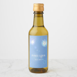 Wedding Dove Blue Lighting Weinetikett