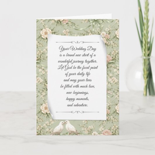 Wedding Doves and Ribbons Congratulations Karte (Vorderseite)