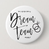 Wedding Dream Team | Black Script Rings Two Button (Vorderseite)