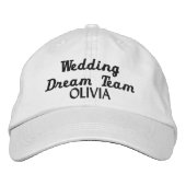 Wedding Dream Team, Bride, Bachelorette Personalis Bestickte Baseballkappe (Vorderseite)