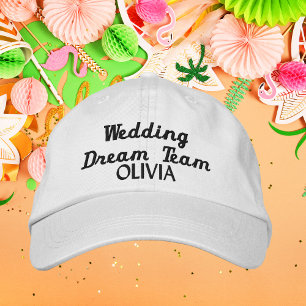 Wedding Dream Team, Bride, Bachelorette Personalis Bestickte Baseballkappe