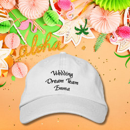 Wedding Dream Team, Bride, Bachelorette Personalis Bestickte Baseballkappe