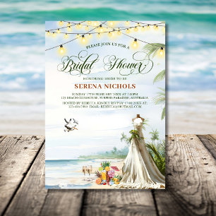 Wedding Dress Beach Boho Brautparty Hen Party Einladung