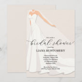 Wedding Dress Bridal Shower Einladung (Vorne/Hinten)