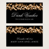 Wedding Drink Voucher Gold Hollywood Glam (Vorne & Hinten)