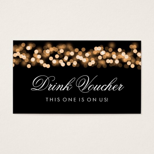Wedding Drink Voucher Gold Hollywood Glam (Vorderseite)