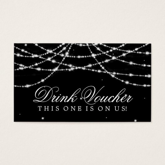 Wedding Drink Voucher Sparkling String Black (Vorderseite)