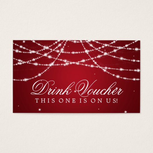 Wedding Drink Voucher Sparkling String Red (Vorderseite)