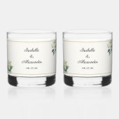 Wedding Drinkware Botanical Personalized Whiskyglas (Rückseite)