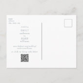 Wedding Dusty Blue Elegant Save the Date Postkarte (Rückseite)