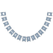 Wedding Dusty Blue Mr. & Mrs. 8 Letter Name Simple Wimpelkette (Alle)