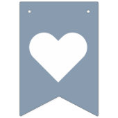 Wedding Dusty Blue Mr. & Mrs. 8 Letter Name Simple Wimpelkette (Erste Fahne)