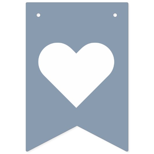 Wedding Dusty Blue Mr. & Mrs. 8 Letter Name Simple Wimpelkette (Erste Fahne)