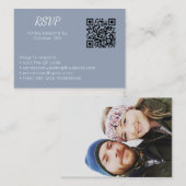Wedding Dusty Blue UAWG Online QR Code Foto Begleitkarte (Vorne/Hinten)