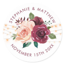 Wedding Dusty Rose Burgundy String Lights