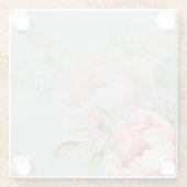 Wedding & Eid | Pink Peony & Sage Green Glasuntersetzer (Rückseite)