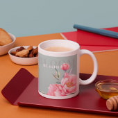 Wedding & Eid | Pink Peony & Sage Green Jumbo Mug Jumbo-Tasse