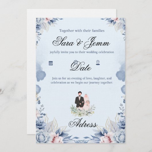 Wedding einladung (Vorne/Hinten)