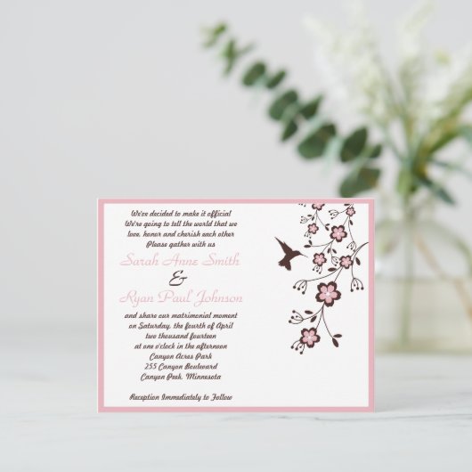 Wedding Einladung (Stehend Vorderseite)