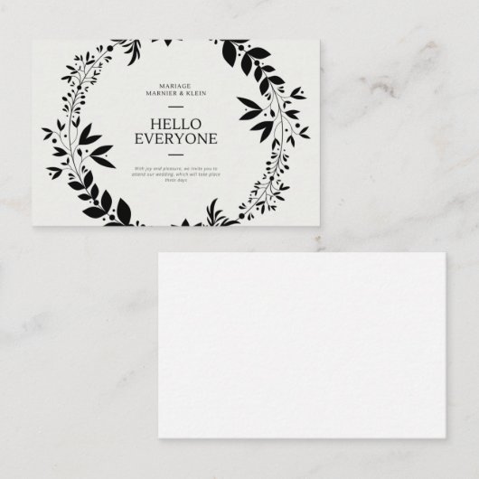 Wedding Einladung (Vorne/Hinten)