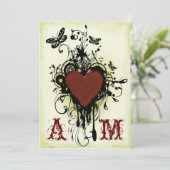 Wedding Einladung 2 der Vintagen (Stehend Vorderseite)