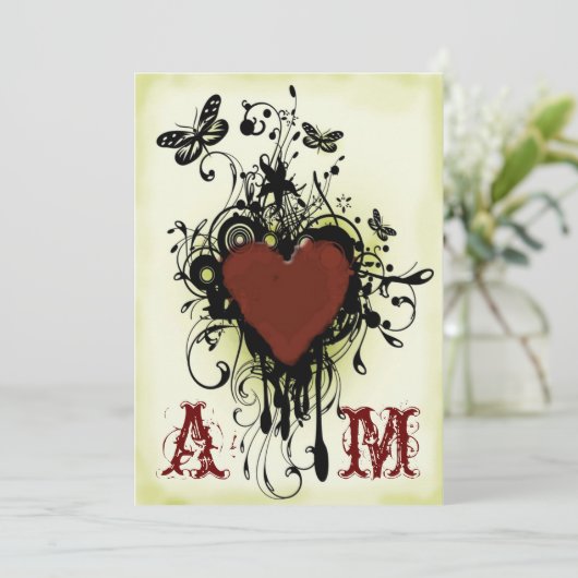 Wedding Einladung 2 der Vintagen (Stehend Vorderseite)