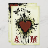 Wedding Einladung 2 der Vintagen (Vorne/Hinten)