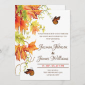 Wedding Einladung Autumn fflowers sample modern (Vorne/Hinten)