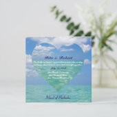 Wedding Einladung Halb-Glanz des Ozean-III | (Stehend Vorderseite)