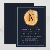 Wedding Einladungen des Waldmonogramm-| (Vorne/Hinten)