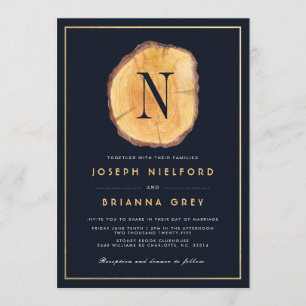 Wedding Einladungen des Waldmonogramm-