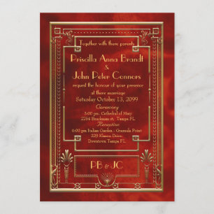 Wedding Einladungskarte, Great Gatsby, klassik Einladung