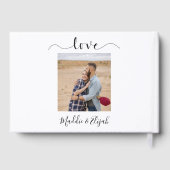 Wedding, Elegant, Black & White Simple, Script, Gästebuch (Rückseite)