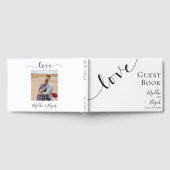 Wedding, Elegant, Black & White Simple, Script, Gästebuch (Voll)